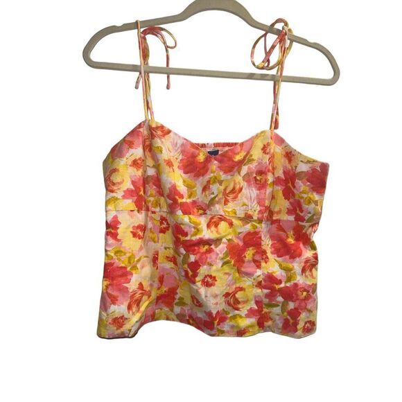 ✨Old Navy Fitted Linen-Blend Crop Sz Medium Top✨ - Picture 5 of 8